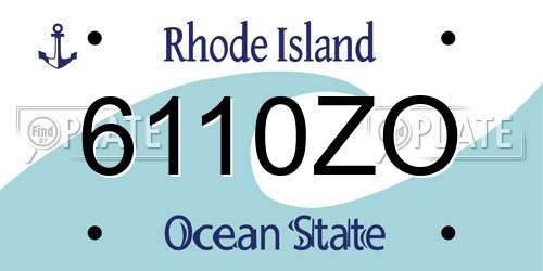 6110ZO Rhode Island License Plate