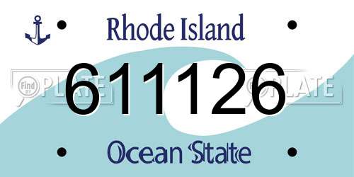 611126 Rhode Island License Plate