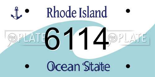 6114 Rhode Island License Plate