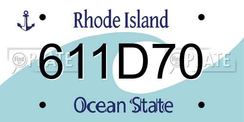 611D70 Rhode Island License Plate