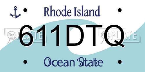 611DTQ Rhode Island License Plate