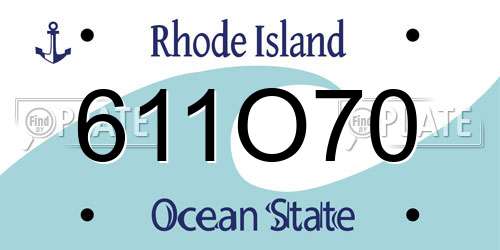 611O70 Rhode Island License Plate