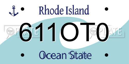 611OT0 Rhode Island License Plate