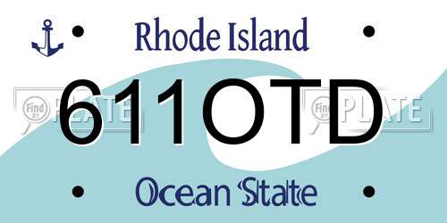 611OTD Rhode Island License Plate
