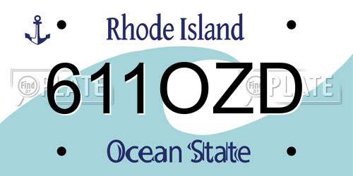 611OZD Rhode Island License Plate