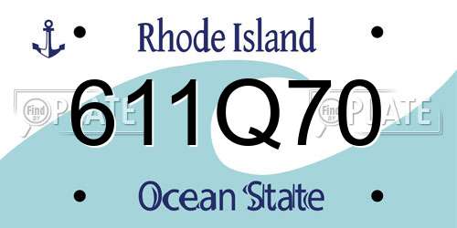 611Q70 Rhode Island License Plate