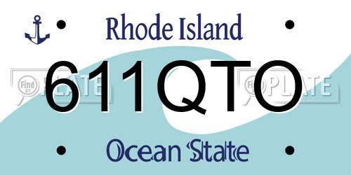 611QTO Rhode Island License Plate