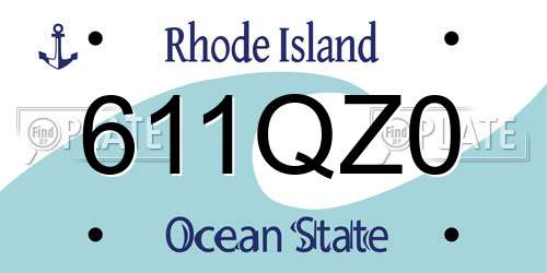 611QZ0 Rhode Island License Plate