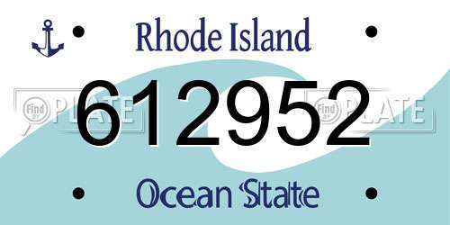 612952 Rhode Island License Plate