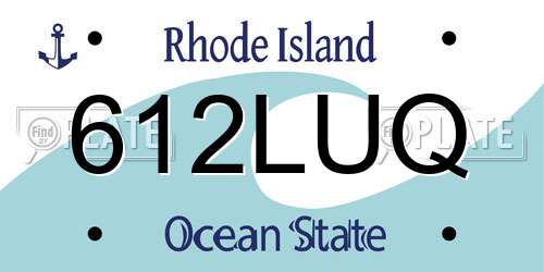 612LUQ Rhode Island License Plate