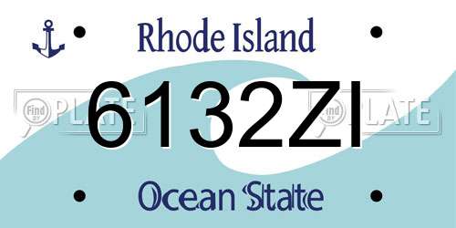 6132ZI Rhode Island License Plate