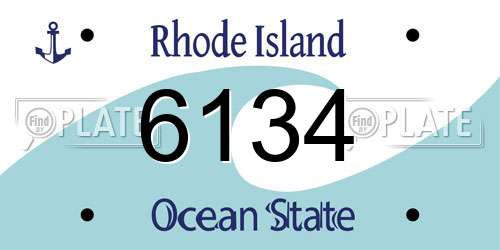 6134 Rhode Island License Plate