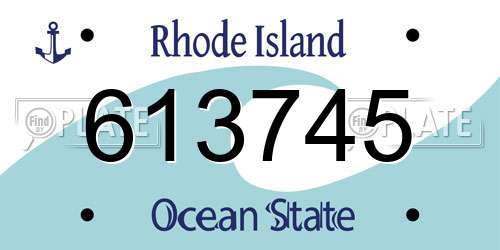 613745 Rhode Island License Plate