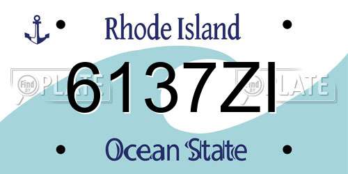 6137ZI Rhode Island License Plate
