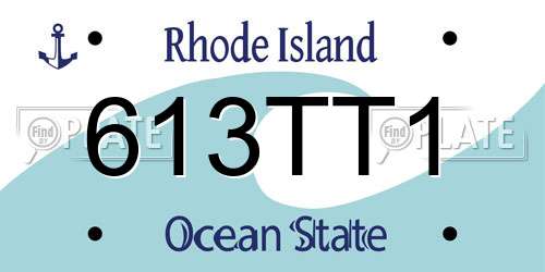 613TT1 Rhode Island License Plate