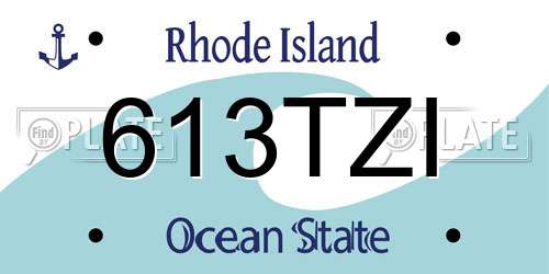 613TZI Rhode Island License Plate