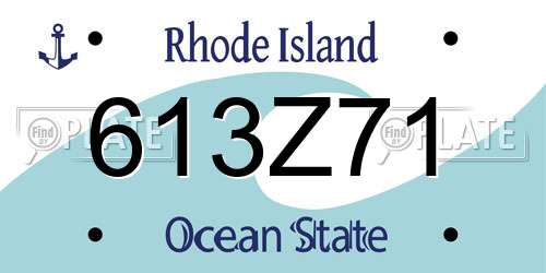 613Z71 Rhode Island License Plate