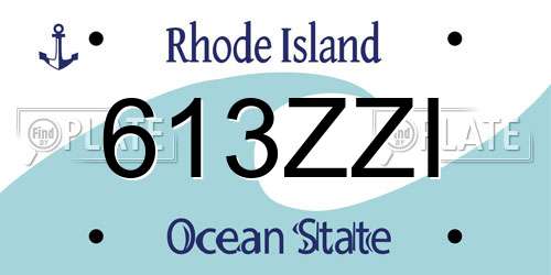 613ZZI Rhode Island License Plate