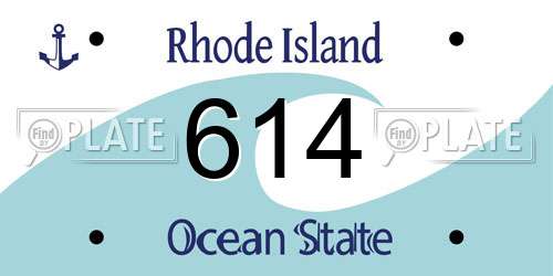 614 Rhode Island License Plate