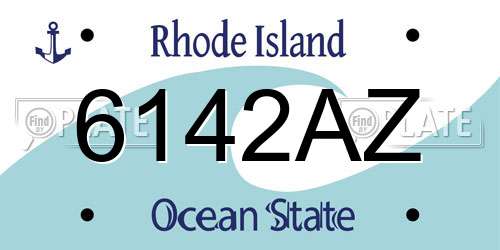 6142AZ Rhode Island License Plate