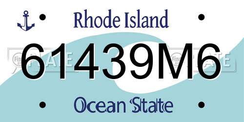 61439M6 Rhode Island License Plate