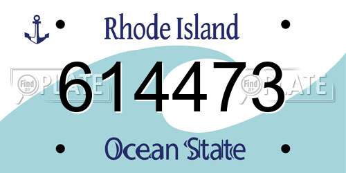 614473 Rhode Island License Plate