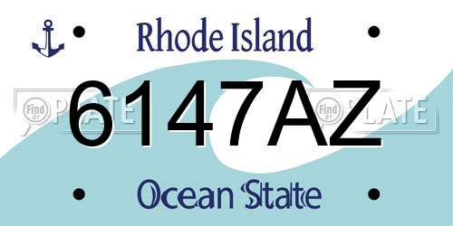 6147AZ Rhode Island License Plate