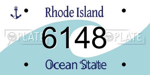 6148 Rhode Island License Plate