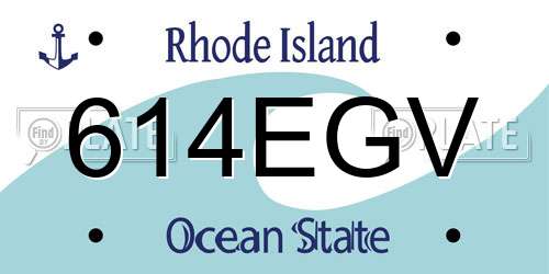614EGV Rhode Island License Plate