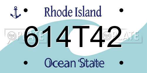 614T42 Rhode Island License Plate