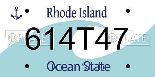 614T47 Rhode Island License Plate
