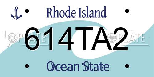 614TA2 Rhode Island License Plate