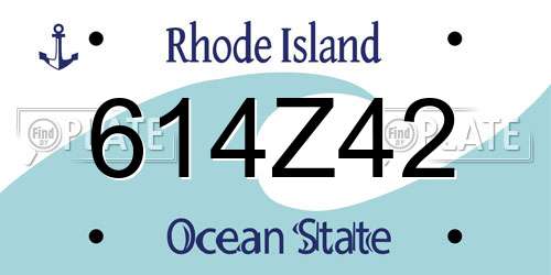 614Z42 Rhode Island License Plate
