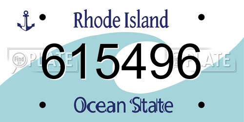 615496 Rhode Island License Plate