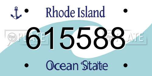 615588 Rhode Island License Plate