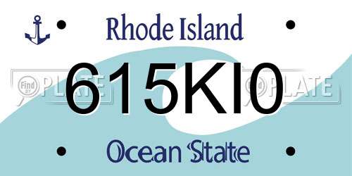 615KI0 Rhode Island License Plate