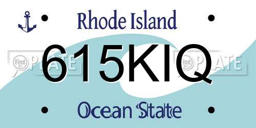 615KIQ Rhode Island License Plate