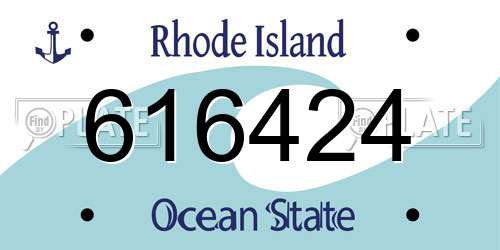 616424 Rhode Island License Plate