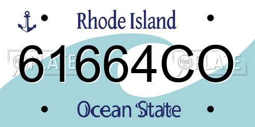 61664CO Rhode Island License Plate