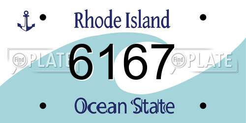 6167 Rhode Island License Plate