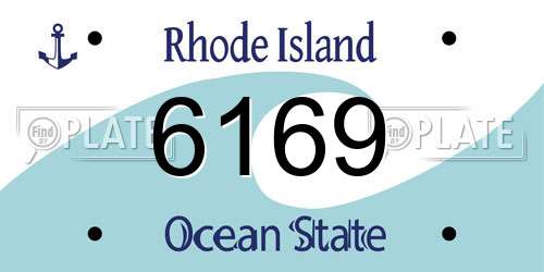 6169 Rhode Island License Plate