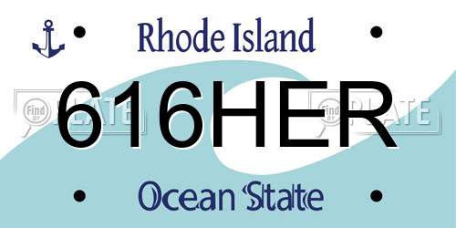 616HER Rhode Island License Plate