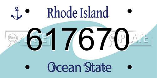 617670 Rhode Island License Plate
