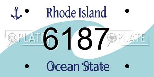 6187 Rhode Island License Plate