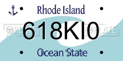 618KI0 Rhode Island License Plate