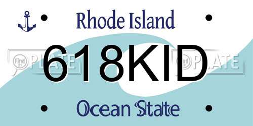 618KID Rhode Island License Plate