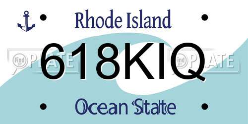 618KIQ Rhode Island License Plate
