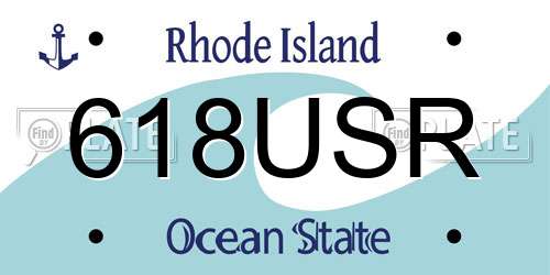 618USR Rhode Island License Plate