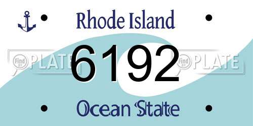 6192 Rhode Island License Plate