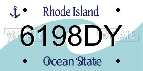 6198DY Rhode Island License Plate